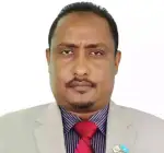 Somali politician Hassan Mohamed Hussein "Mungaab" (Hawiye clan), with an example of the mariin ("red-brown") phenotype among individuals in south-central Somalia.