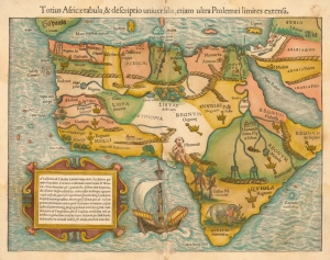 The earliest known map of the continent of Africa, published while the Adal Sultanate was still extant, identifies the kingdom as the "Regnum Seylam" after its political seat Zeila. The territory is shown to have occupied an area in the Horn region stretching from present-day Djibouti in the northwest to Cape Guardafui in the northeastern Puntland region of Somalia, just as Leo Africanus indicates (Münster (1554)).